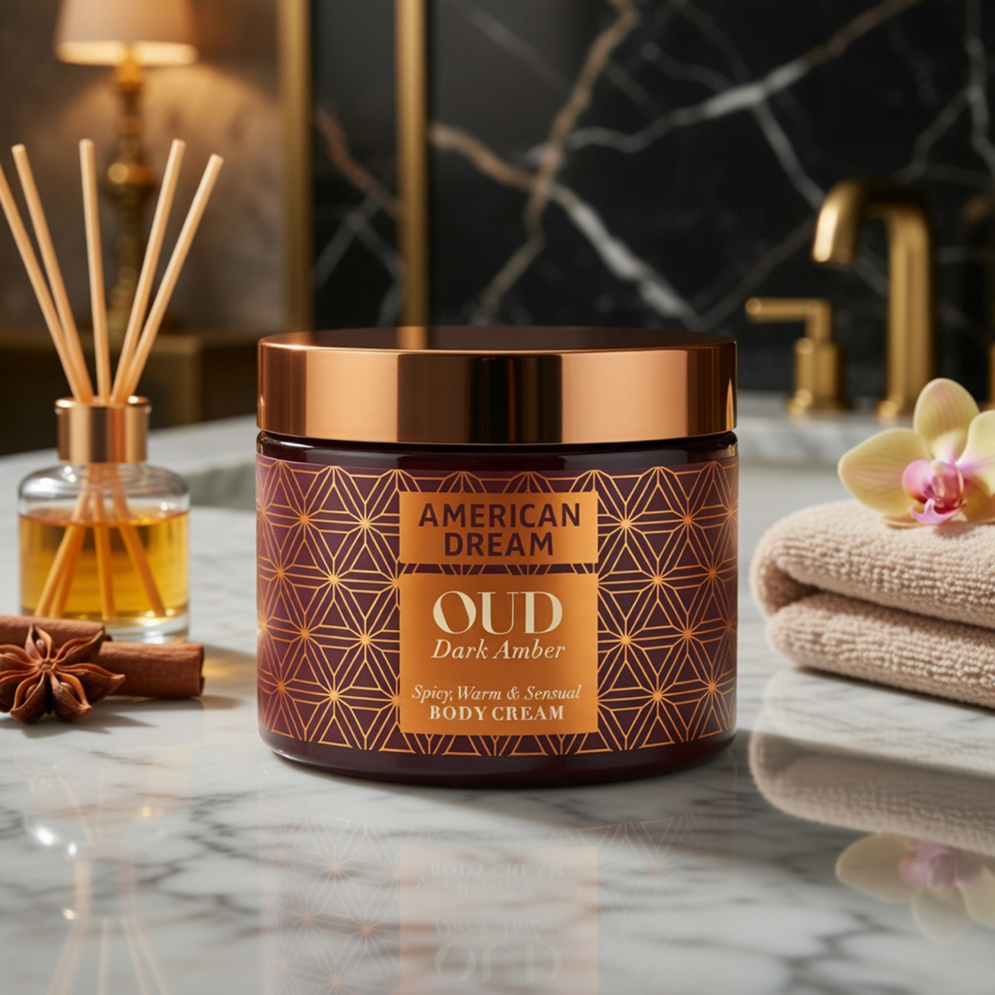 American Dream Oud Dark Amber Body Cream 500ml